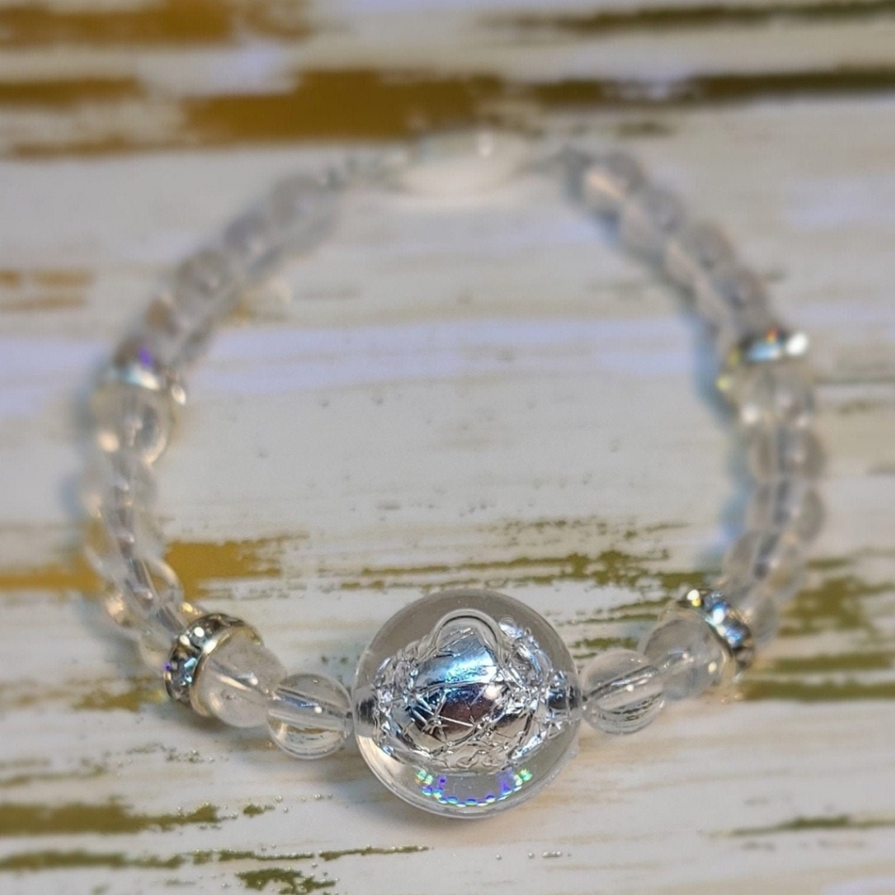 🆕️ Clear Glass Beaded Bracelet a1